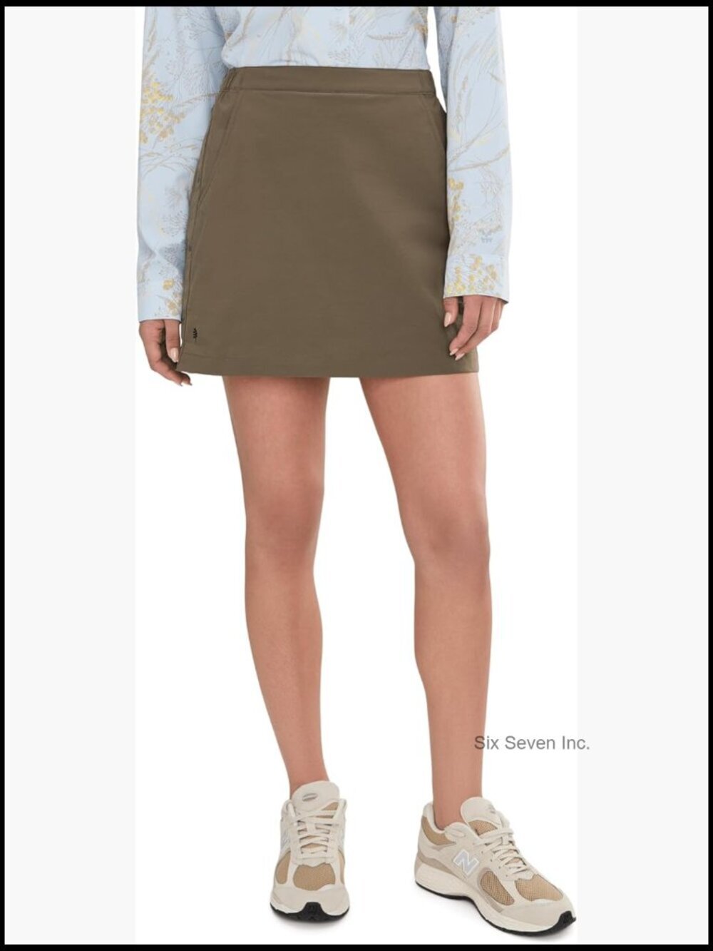 Stretch Nylon Skort with Phone Pocket for Hiking Climbing Biking